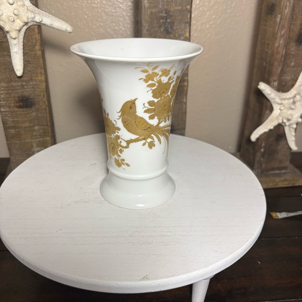 Vintage Kaiser Melodie Small 6”by Designer K.Nasser Elegant Gold Bird Vase
